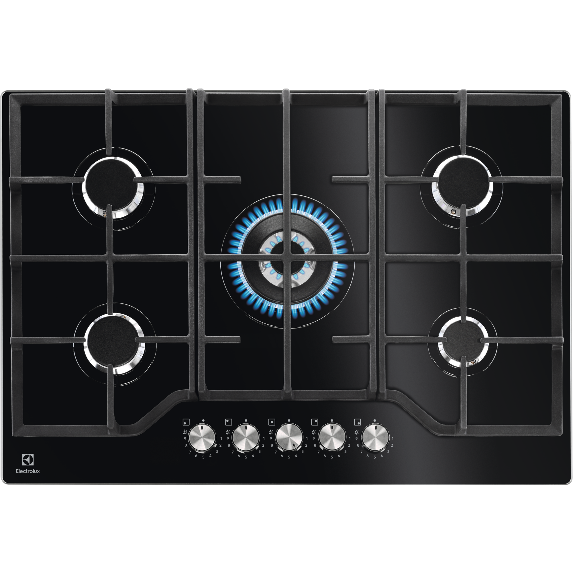 Placa de gas Serie 600 Gas on Glass de 5 zonas y 75 cm