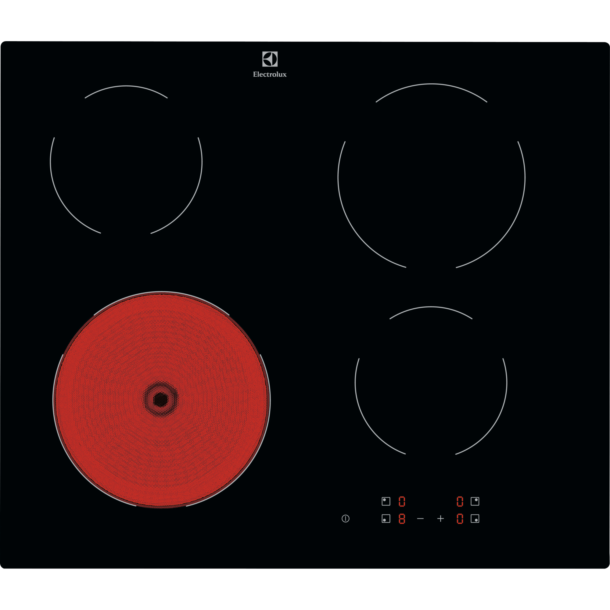 Placa vitrocerámica Serie 300 Radiant de 4 zonas y 60 cm