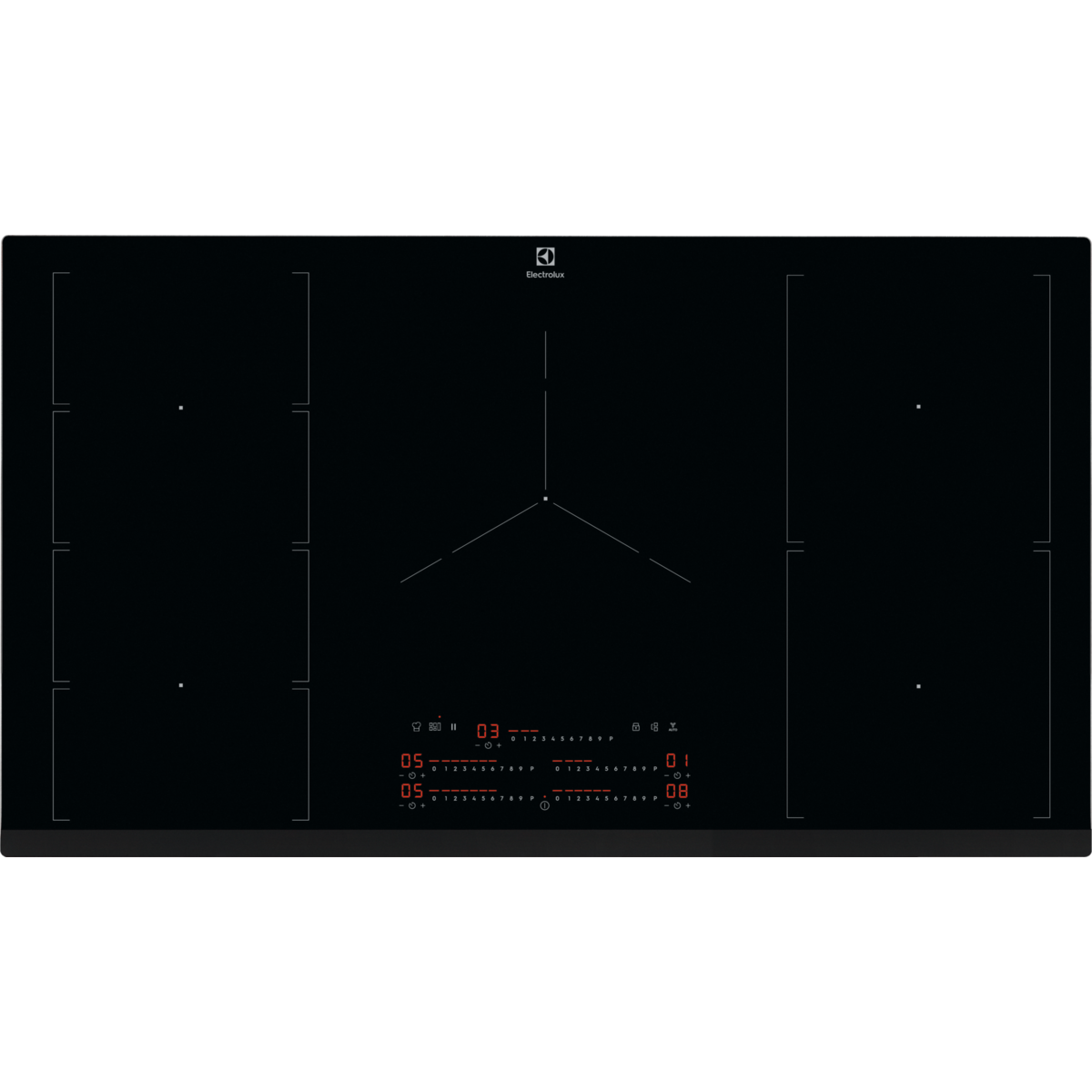 Placa de inducción Serie 600 FlexiBridge de 5 zonas y 90 cm