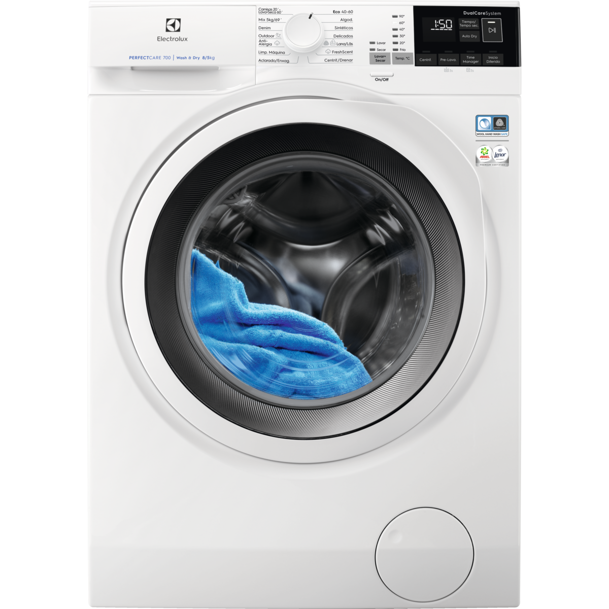 Lavadora secadora de libre instalación Serie 700 DualCare de 8.0 kg