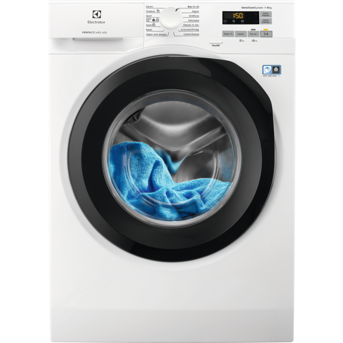 Lavadora de libre instalación Serie 600 SensiCare de 8.0 kg