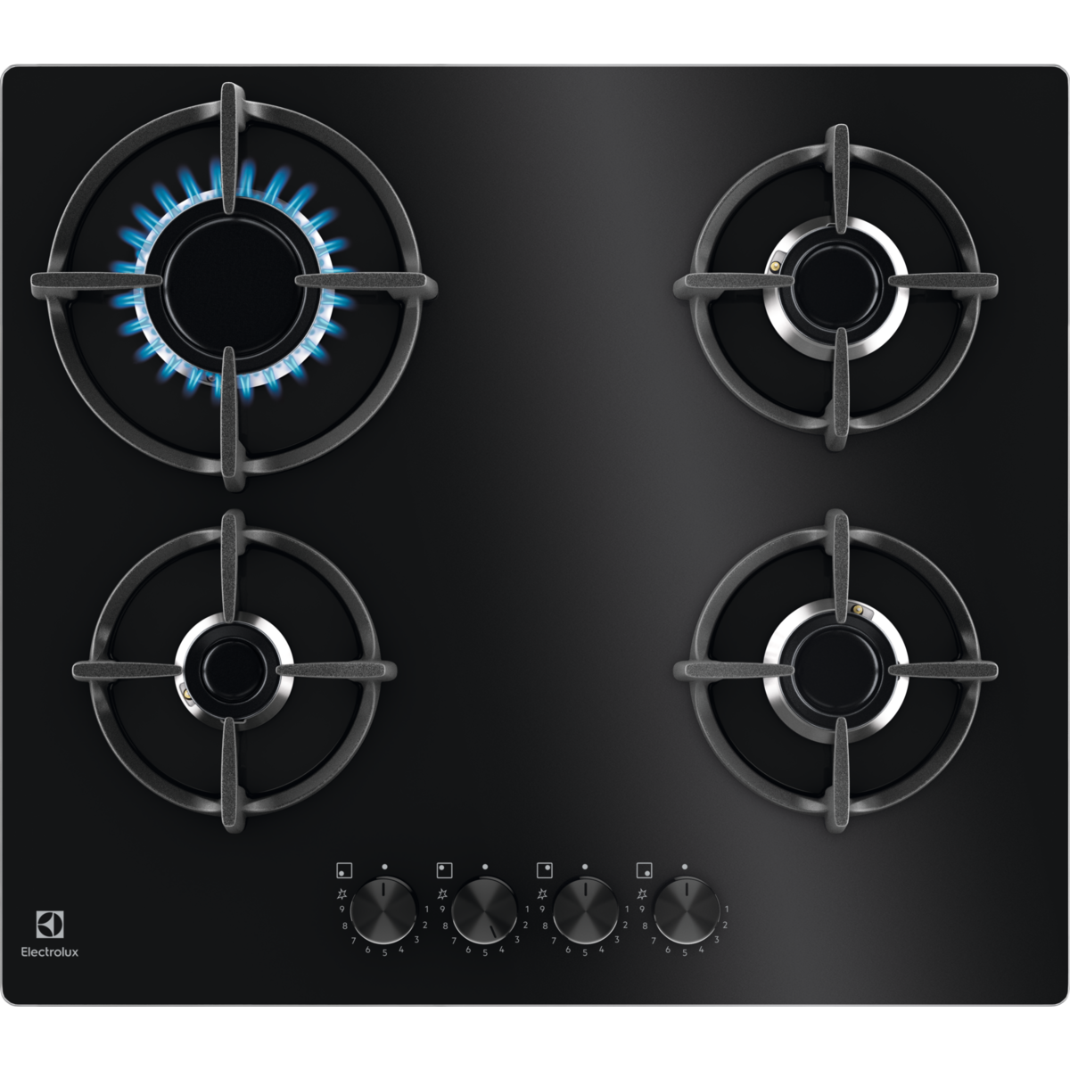 Placa de gas Serie 600 Gas on Glass de 4 zonas y 60 cm