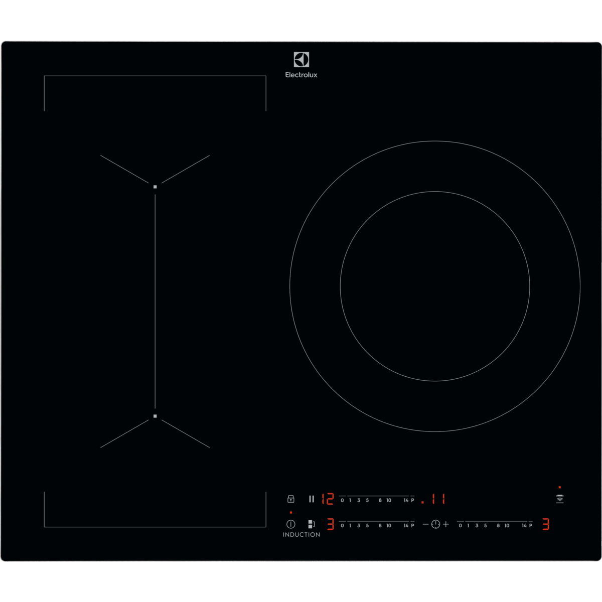 Placa de inducción Serie 600 Bridge de 3 zonas y 60 cm