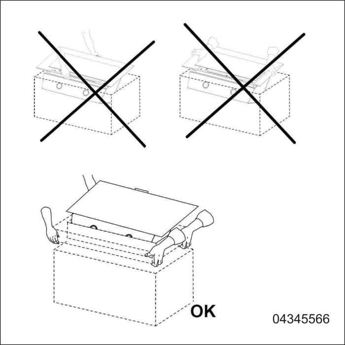 no saques el producto de la caja tú solo
