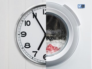 Reloj junto a la lavasecadora DualCare