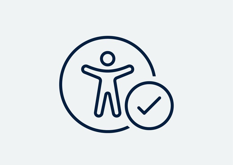 Person in circle with checkmark