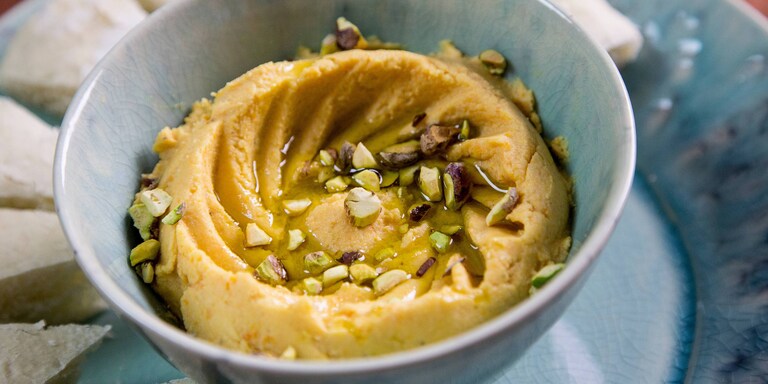 Hummus de lentejas rojas