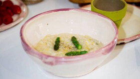 Rissotto de espárragos y limón